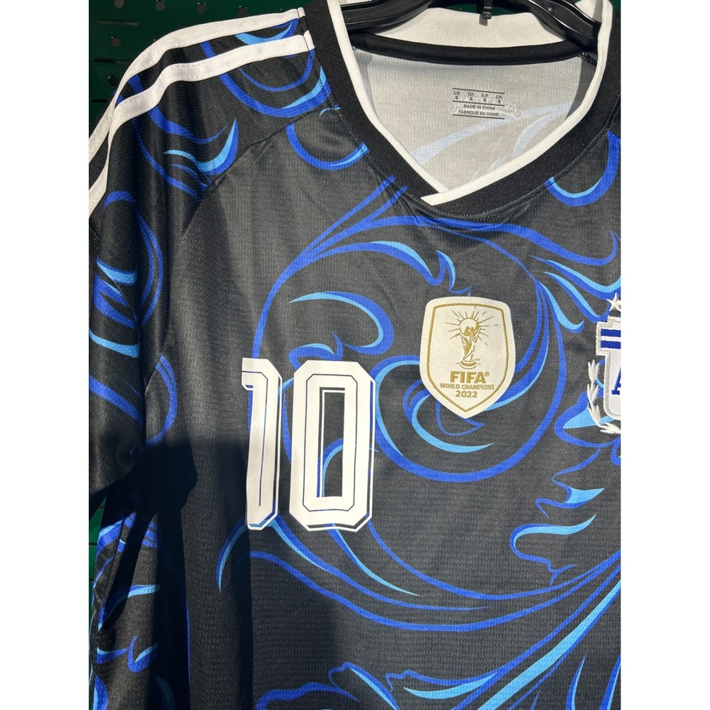 Argentina Messi 10 Jersey 2026 World Cup Champions Black Blue Filigree Mens S - Picture 3 of 7